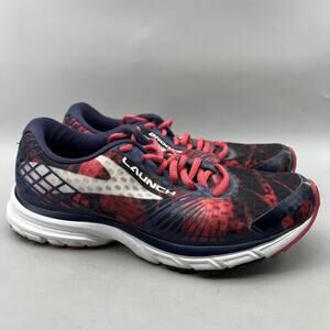 Brooks Launch 3 Running Shoes Women Size 7 Red Navy Comfort Lightweight Sneakers